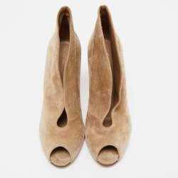 Gianvito Rossi Beige Suede Vamp Booties Size 36
