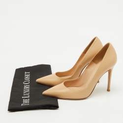 Gianvito Rossi Beige Leather Pointed Toe Pumps Size 38