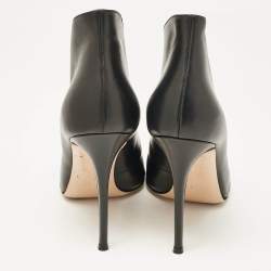 Pre Owned Gianvito Rossi Black Leather Vamp Booties Size 42