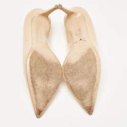 Pre Owned Gianvito Rossi Beige Patent Leather Plexi Pumps Size 42