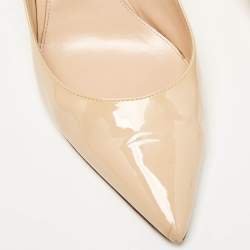 Pre Owned Gianvito Rossi Beige Patent Leather Plexi Pumps Size 42