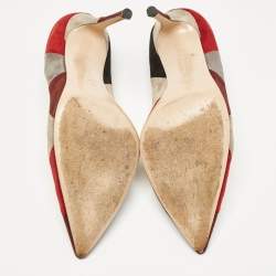 Pre Owned Gianvito Rossi Multicolor Suede Pointed Toe  Pumps Size 42