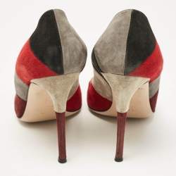 Pre Owned Gianvito Rossi Multicolor Suede Pointed Toe  Pumps Size 42