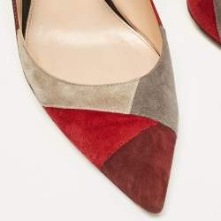 Pre Owned Gianvito Rossi Multicolor Suede Pointed Toe  Pumps Size 42