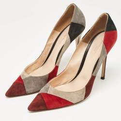 Pre Owned Gianvito Rossi Multicolor Suede Pointed Toe  Pumps Size 42