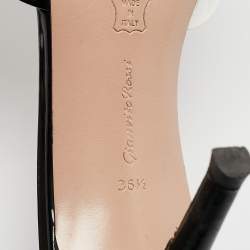Gianvito Rossi Black Patent Leather and PVC Sparks Slide Sandals Size 36.5