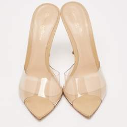 Pre Owned Gianvito Rossi Transparent PVC Lyn Slide Sandals Size 38