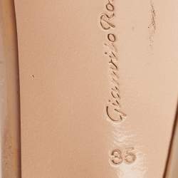 Pre Owned Gianvito Rossi Beige Patent and PVC Plexi Pumps Size 35