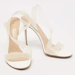 Gianvito Rossi Transparent PVC Metropolis Ankle Strap Sandals Size 40.5