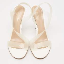Gianvito Rossi Transparent PVC Metropolis Ankle Strap Sandals Size 40.5