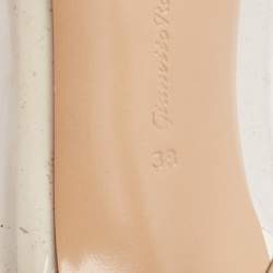 Gianvito Rossi Beige/White Patent Leather And PVC Plexi Pointed Toe Pumps Size 38