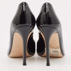 مملوكة مسبقًا حذاء كعب عالي جيانفيتو روسي بليكسي بلاستيك مشمع وجلد أسود وبيج وردي مقدمة مدببة مقاس 35