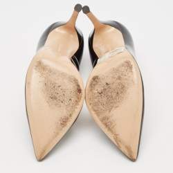 مملوكة مسبقًا حذاء كعب عالي جيانفيتو روسي بليكسي بلاستيك مشمع وجلد أسود وبيج وردي مقدمة مدببة مقاس 35