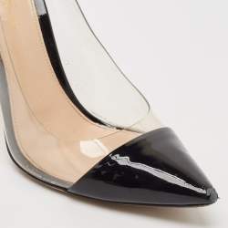 Gianvito Rossi Black Patent Leather and PVC Plexi Pumps Size 38