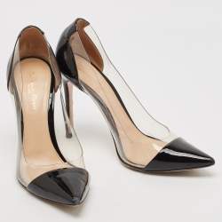 Gianvito Rossi Black Patent Leather and PVC Plexi Pumps Size 38