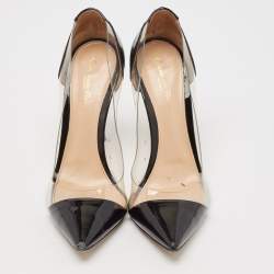 Gianvito Rossi Black Patent Leather and PVC Plexi Pumps Size 38