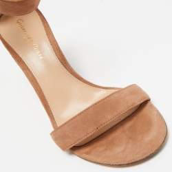 Pre Owned Gianvito Rossi Brown Suede Portofino Wedge Sandals Size 36