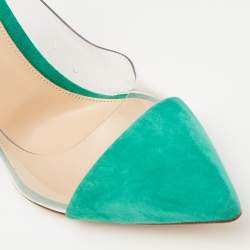 Gianvito Rossi Green/Transparent PVC and Suede Plexi Pumps Size 39.5