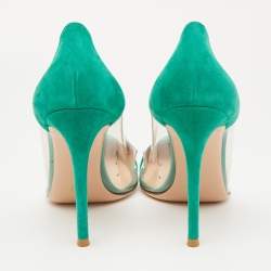 Gianvito Rossi Green/Transparent PVC and Suede Plexi Pumps Size 39.5