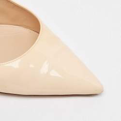 Pre Owned Gianvito Rossi Beige Patent Leather Plexi Pumps Size 42