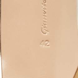 Pre Owned Gianvito Rossi Gold/Silver Leather Pointed Toe Pumps Size 42