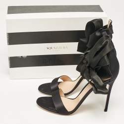 Pre Owned Gianvito Rossi Black Satin Gala Sandals Size 42