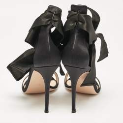 Pre Owned Gianvito Rossi Black Satin Gala Sandals Size 42