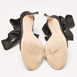 Pre Owned Gianvito Rossi Black Satin Gala Sandals Size 42