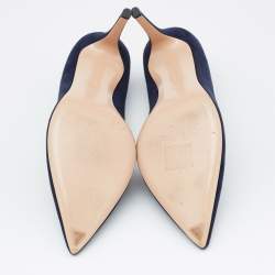 Pre Owned Gianvito Rossi Navy Blue Suede Gianvito 105 Pumps Size 40