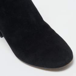 Gianvito Rossi Black Suede Ankle Length Boots Size 38.5