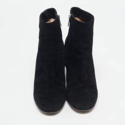 Gianvito Rossi Black Suede Ankle Length Boots Size 38.5