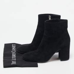 Gianvito Rossi Black Suede Ankle Length Boots Size 38.5