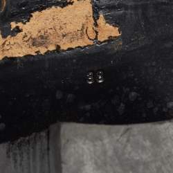 Pre Owned Gianvito Rossi Black Leather Hiking Boots Size 38