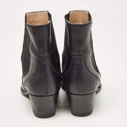 Pre Owned Gianvito Rossi Black Leather Hiking Boots Size 38