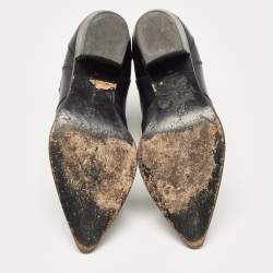 Pre Owned Gianvito Rossi Black Leather Hiking Boots Size 38