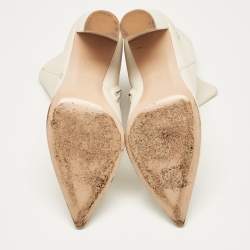 Gianvito Rossi Cream Leather Lyell Ankle Length Boots Size 39