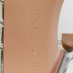Pre Owned Gianvito Rossi Silver Leather Sylvie Sandals Size 37