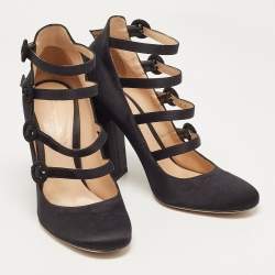 Pre Owned Gianvito Rossi Black Suede Strappy Pumps Size 38