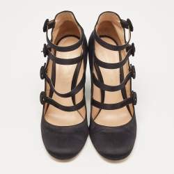 Pre Owned Gianvito Rossi Black Suede Strappy Pumps Size 38