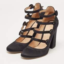 Pre Owned Gianvito Rossi Black Suede Strappy Pumps Size 38