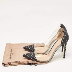 Gianvito Rossi Transparent/Blue Fabric and PVC Plexi Pumps Size 38