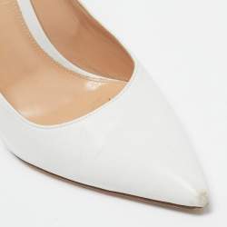 Gianvito Rossi White Leather Decollete Pumps Size 39.5