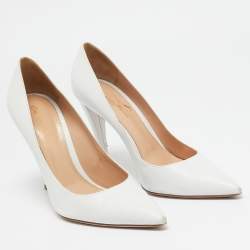 Gianvito Rossi White Leather Decollete Pumps Size 39.5