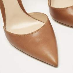 Pre Owned Gianvito Rossi Brown Leather Studded Ankle Cuff Pumps Size 40