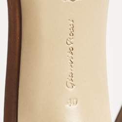 Pre Owned Gianvito Rossi Brown Leather Studded Ankle Cuff Pumps Size 40