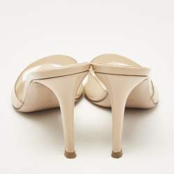 Pre Owned Gianvito Rossi Beige PVC Elle Slide Sandals Size 36.5