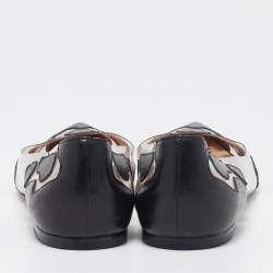 Gianvito Rossi Black Leather and PVC Plexi Ballet Flats Size 37