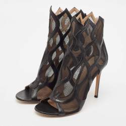 Gianvito Rossi Black Mesh Ankle Length Boots Size 38