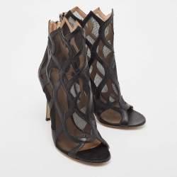 Gianvito Rossi Black Mesh Ankle Length Boots Size 38