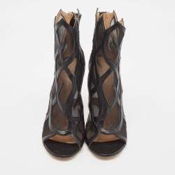 Gianvito Rossi Black Mesh Ankle Length Boots Size 38